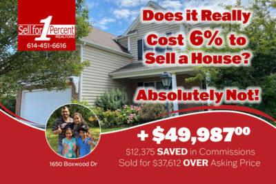$49,987 Saved in Lewis Center when selling with Sell for 1 Percent