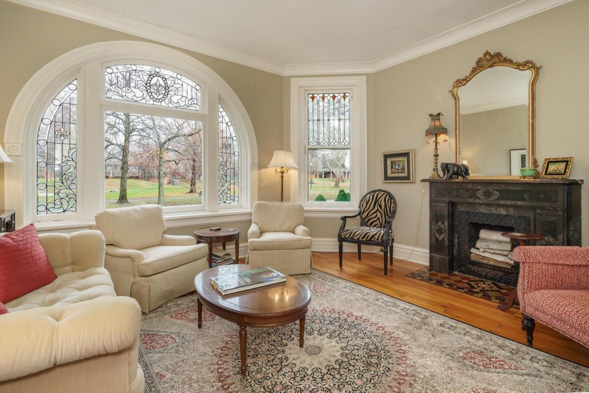 gorgeous stained-glass windows bring in light and style to this Victorian home. Call us today for more information. (614) 451-6616