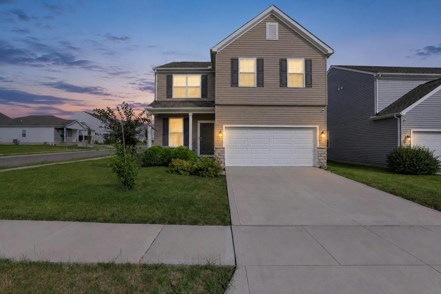 230 Salinger Drive, Lithopolis - twilight exterior